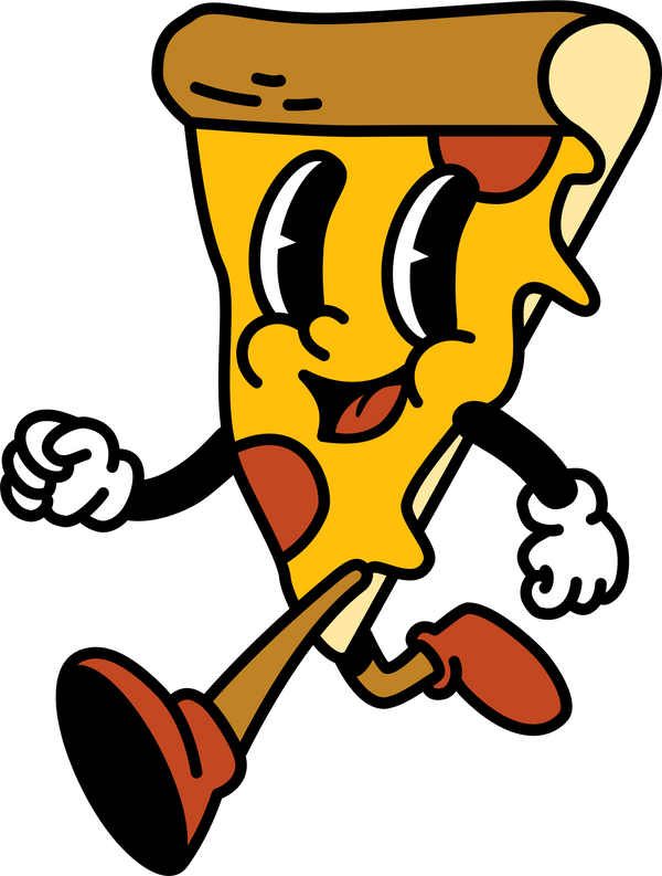 Retro Pizza Character Mascot